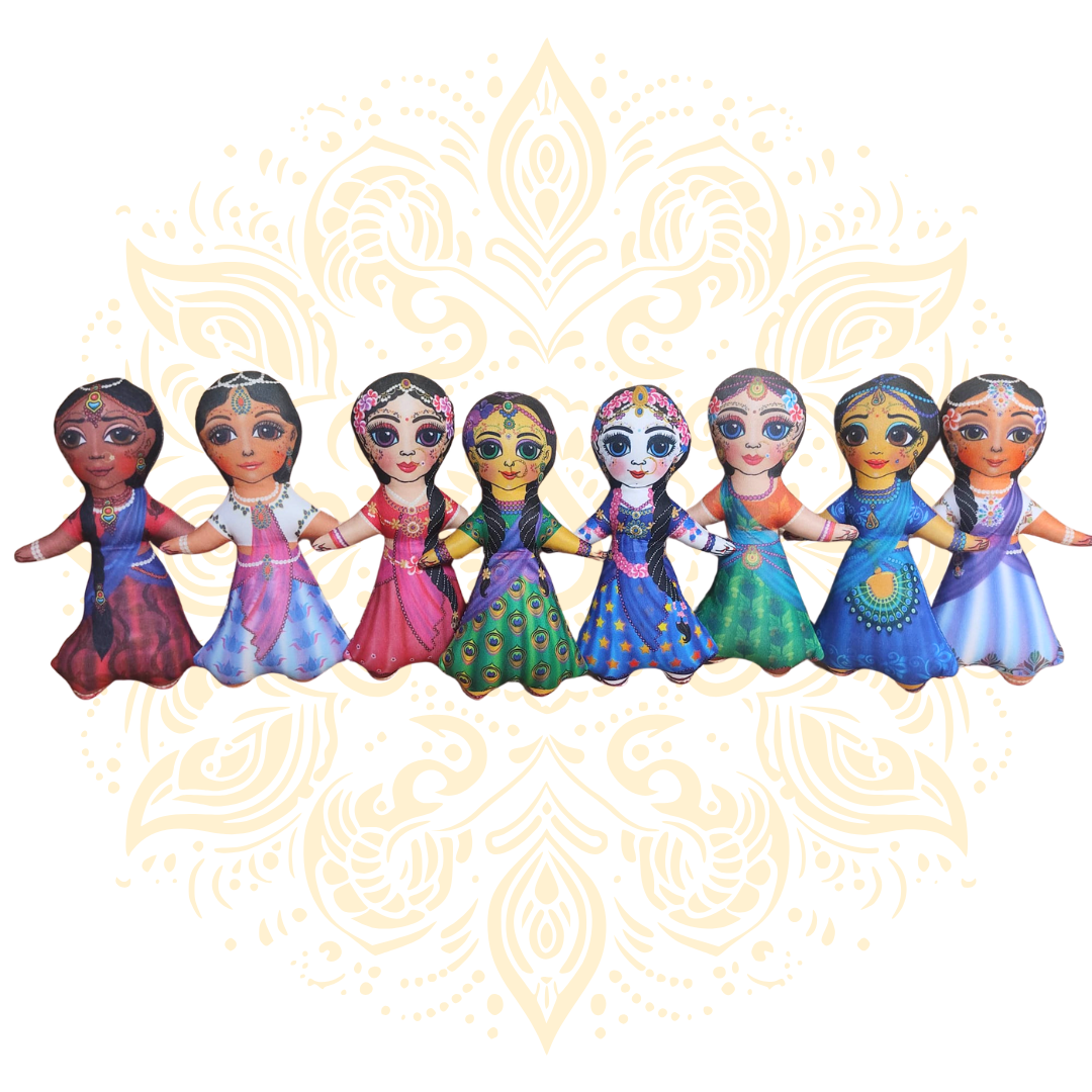 Ashta Sakhis Plush Doll Set 7" - Matchless Gifts1