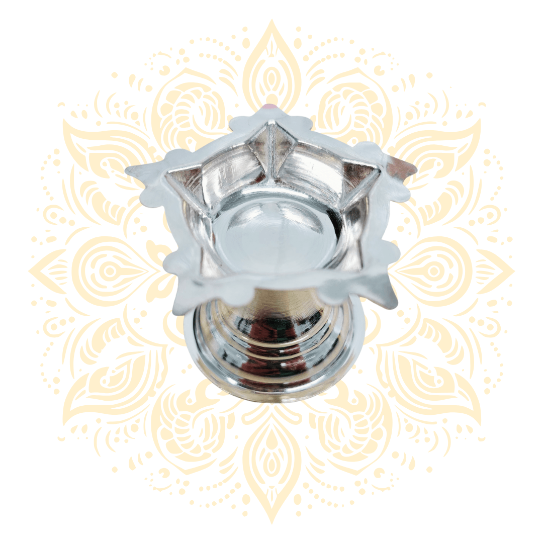 Silver Star Diya 2" x 1.5" 11 Grams - Matchless Gifts
