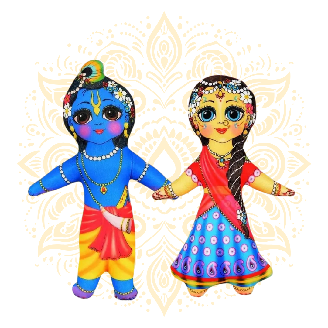 Radha Krishna Cloth Doll Set 7” - Matchless Gifts