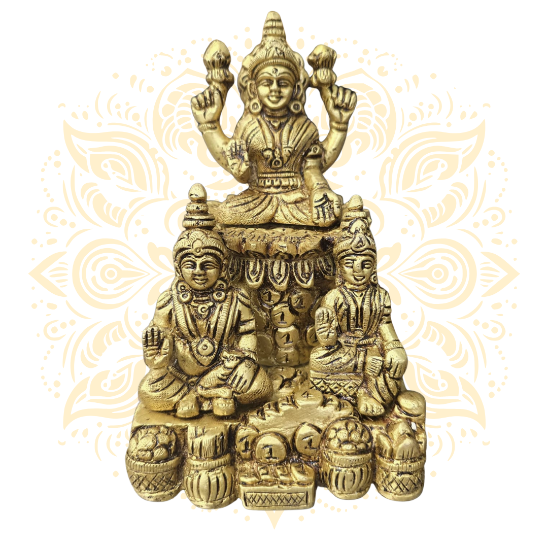 Brass Kubera Lakshmi Statue 6