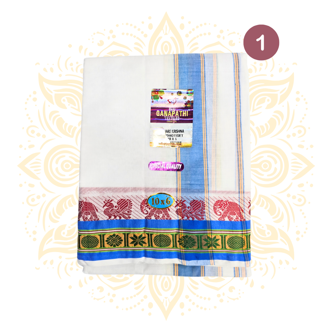 SGT 100% Cotton Traditional Dhoti Set 10 x 6