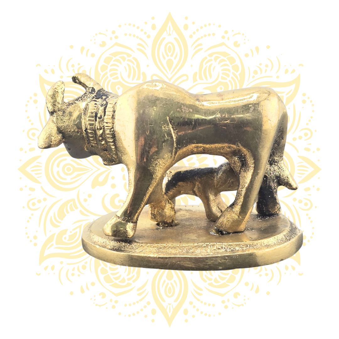 Brass 2" Cow with calf