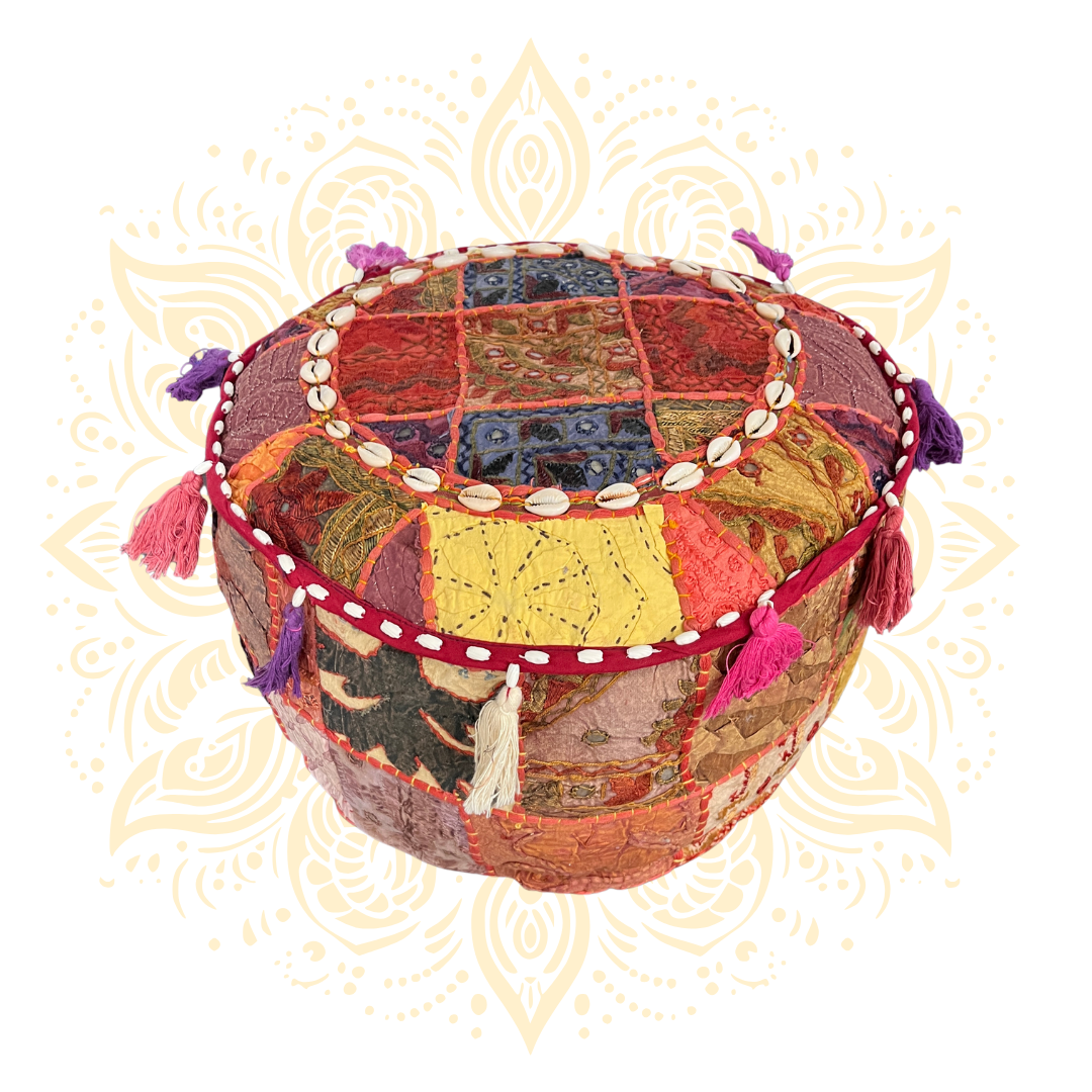Meditiation Cushion w/ Cowrie Shell Accents