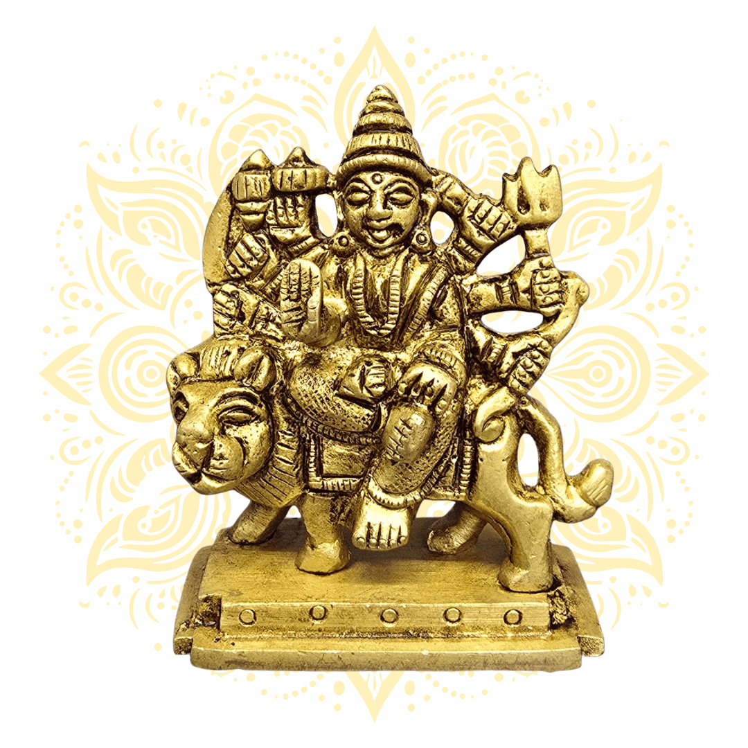 Brass Goddess Durga Murti 2.5" - Matchless Gifts