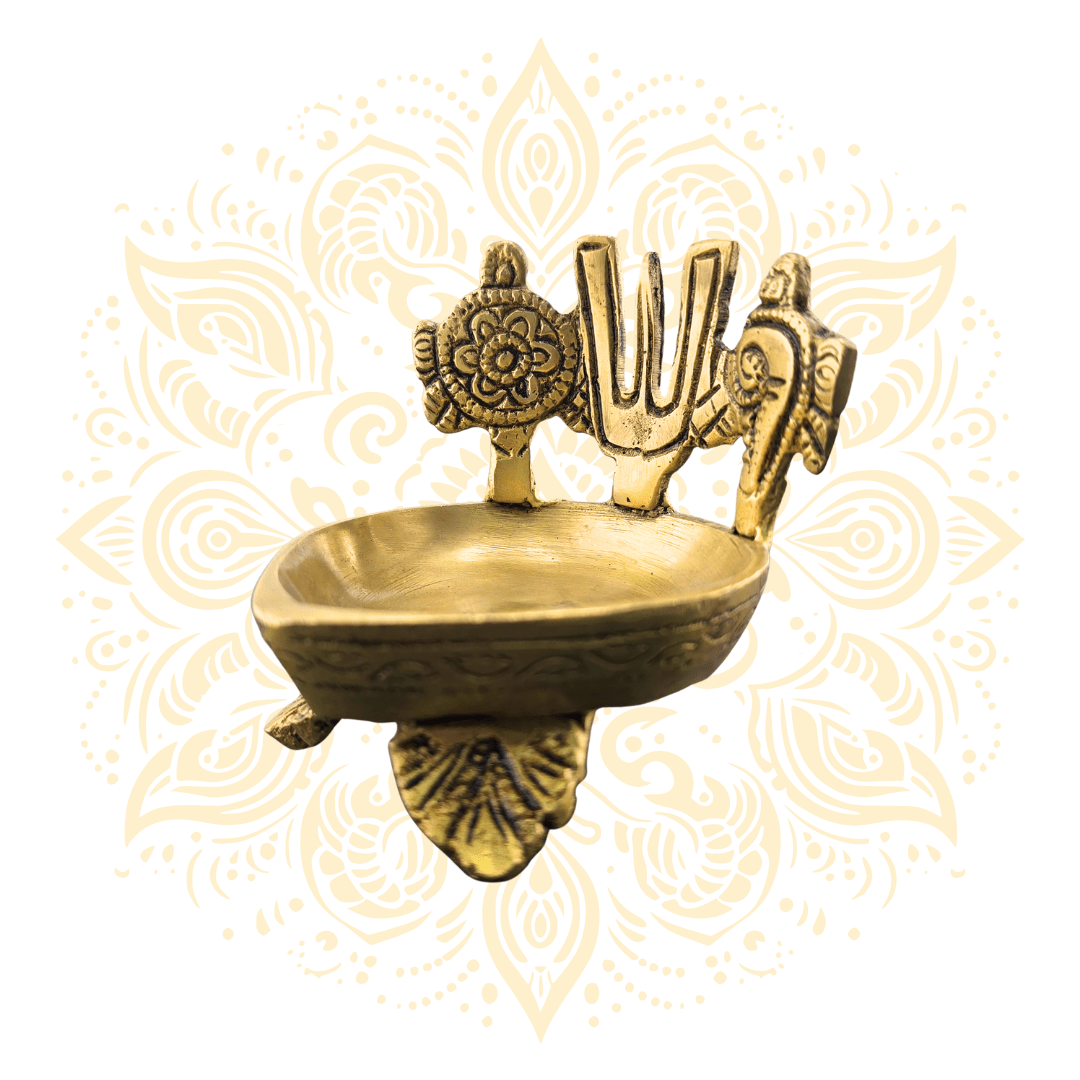 Brass Shank Cakra Deepak 3" - Matchless Gifts