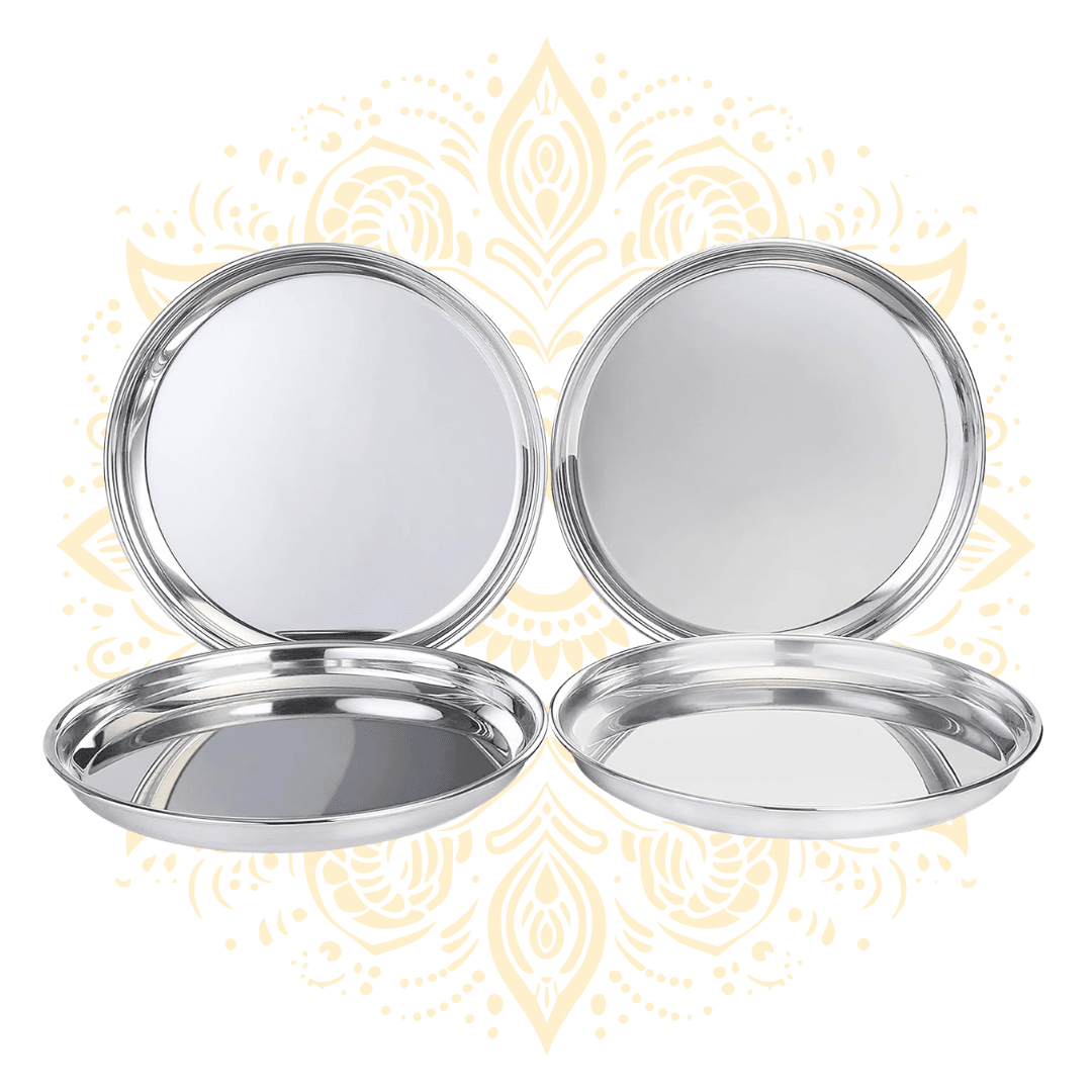 Stainless Steel Dinner Plate 12 and 14" - Matchless Gifts