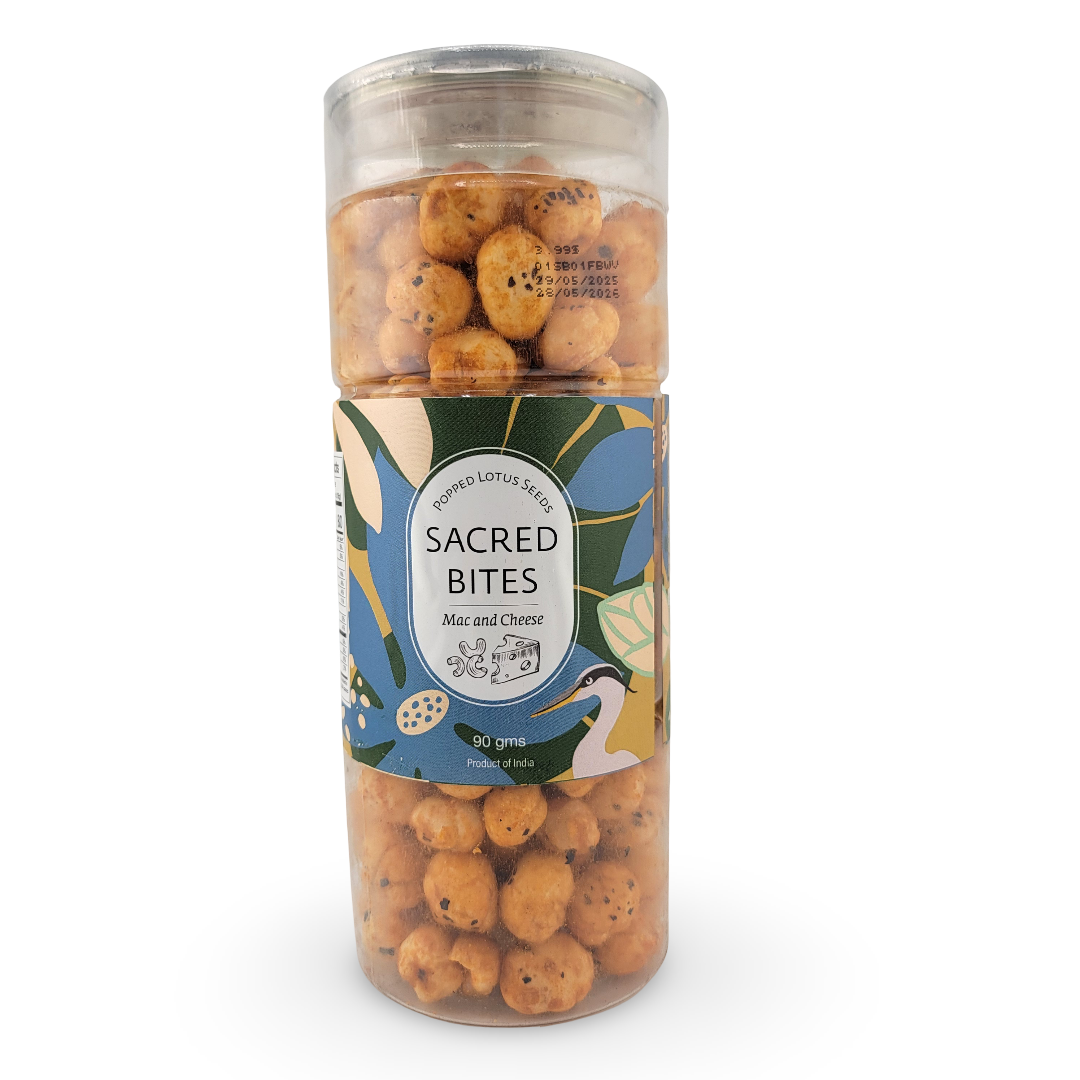 Sacred Bites Roasted Makhana Lotus Seeds 90 g | Crunchy Indian Fox Nut Snack in 3 Flavors