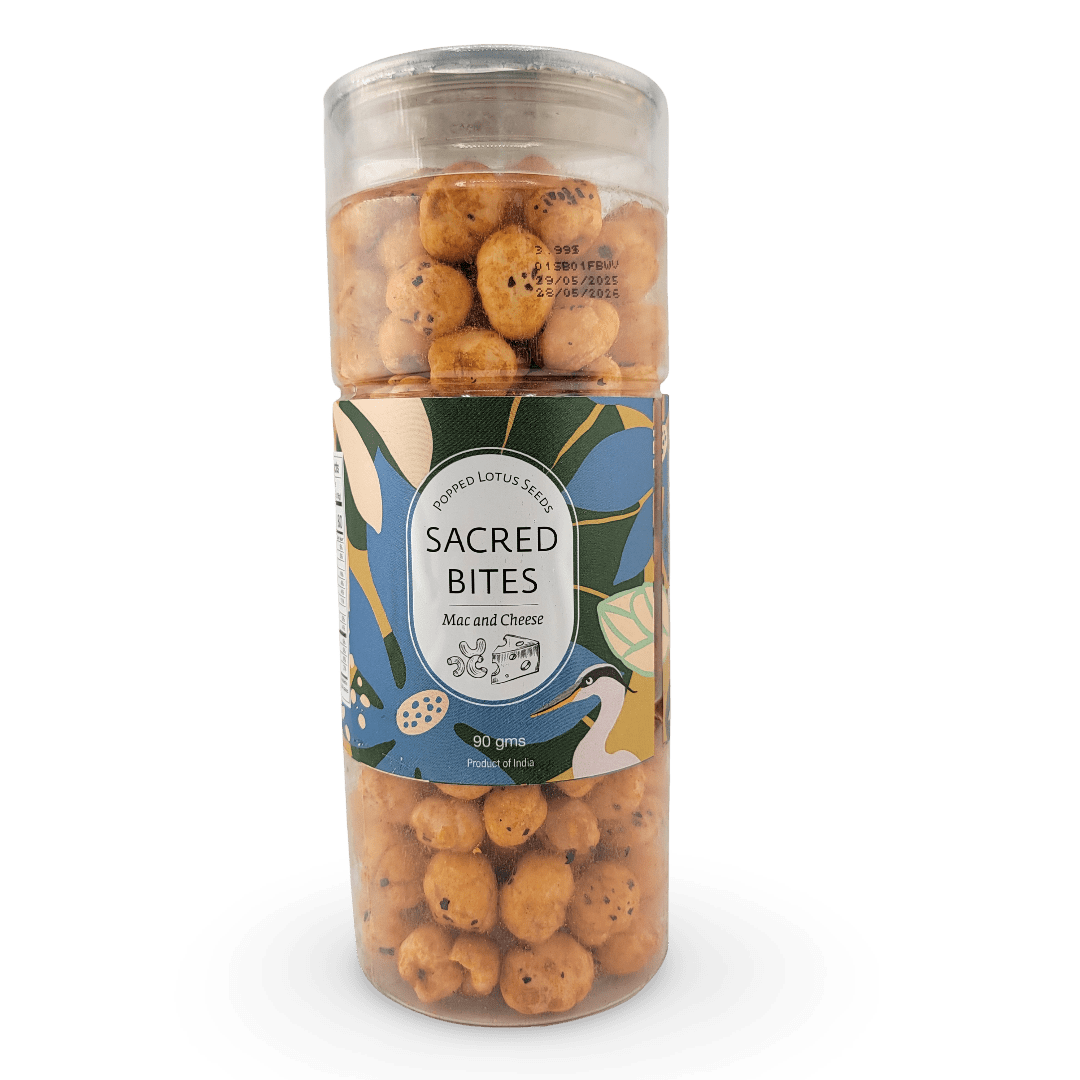 Sacred Bites Roasted Makhana Lotus Seeds 90 g | Crunchy Indian Fox Nut Snack in 3 Flavors - Matchless Gifts2