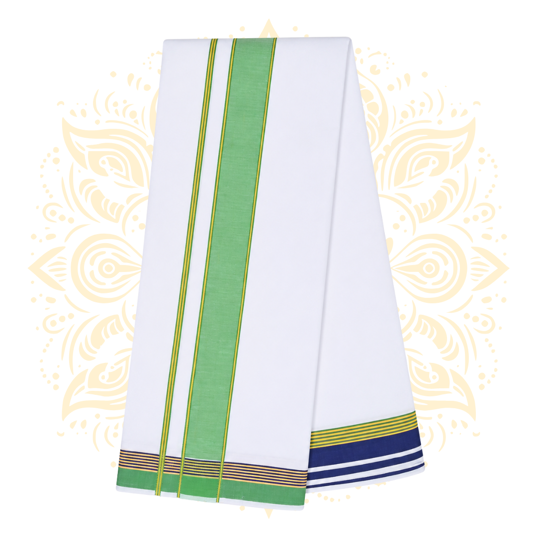 Rich 100% Cotton Dhoti & Chadar Set 10 x 6 - Matchless Gifts1
