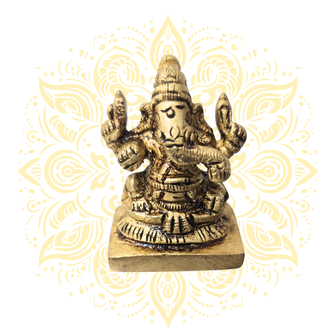 Ganesh 2" Brass Murti with Om Design