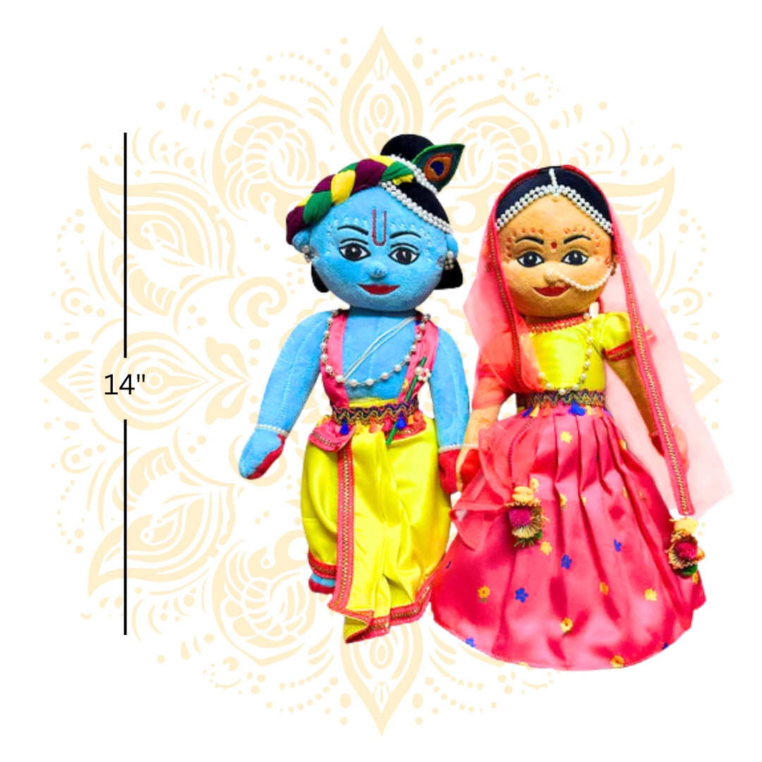 Sakhyam Radha Madhav Krishna Plush Toy Set 14” - Matchless Gifts