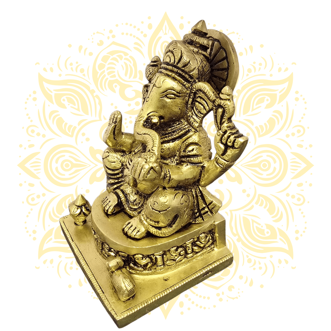Brass Ganesh 4" - Matchless Gifts