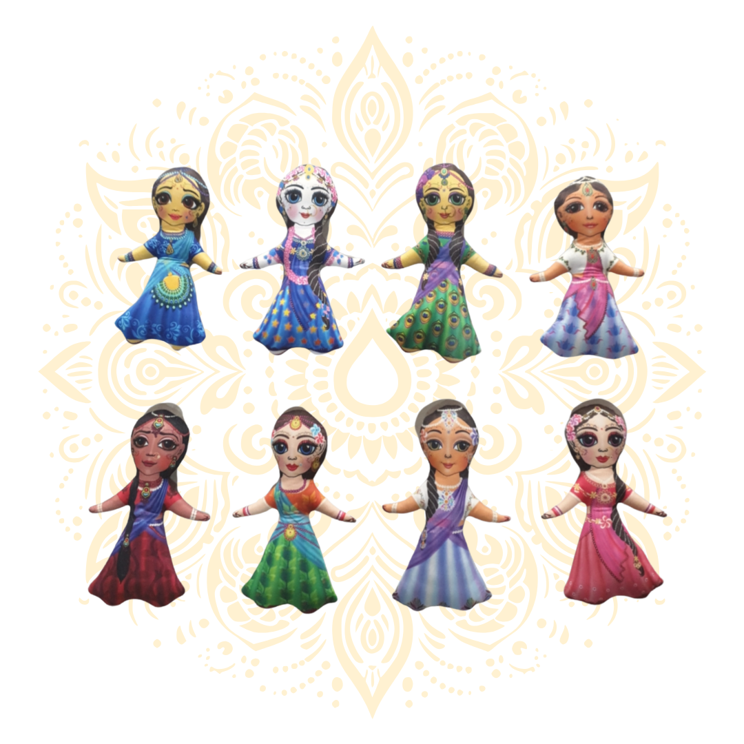 Ashta Sakhis Plush Doll Set 7" - Matchless Gifts3