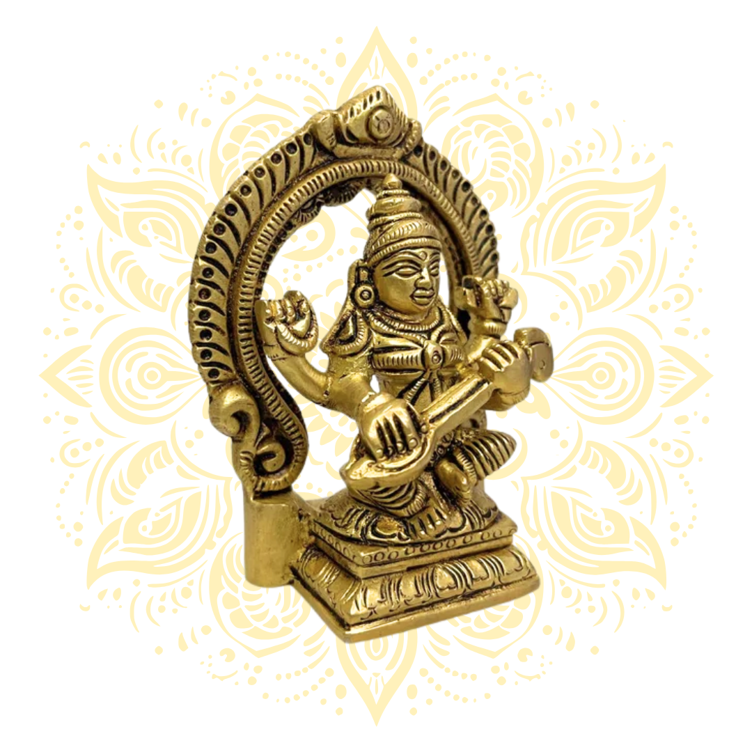 Brass Saraswati Murti 3.5"