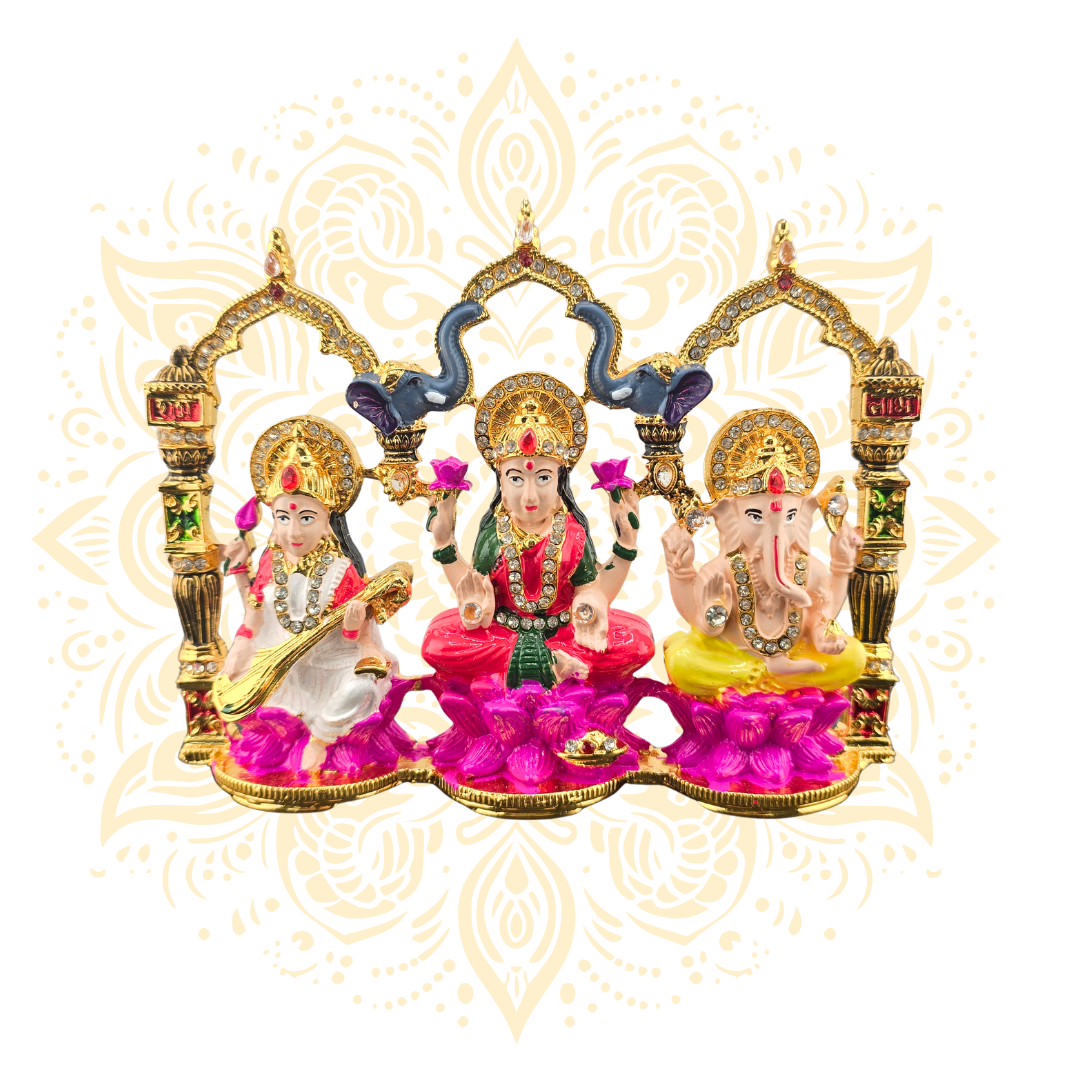 Lakshmi Saraswati Ganesh Pooja Stand 4.5 x 6”