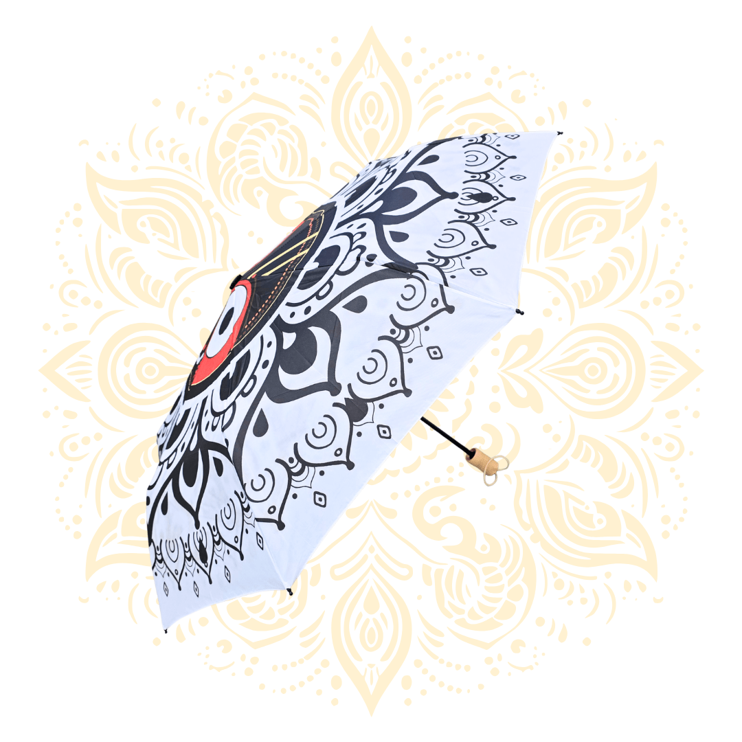 Foldable Travel Umbrella with Lord Jagannath or Om Design - Matchless Gifts2