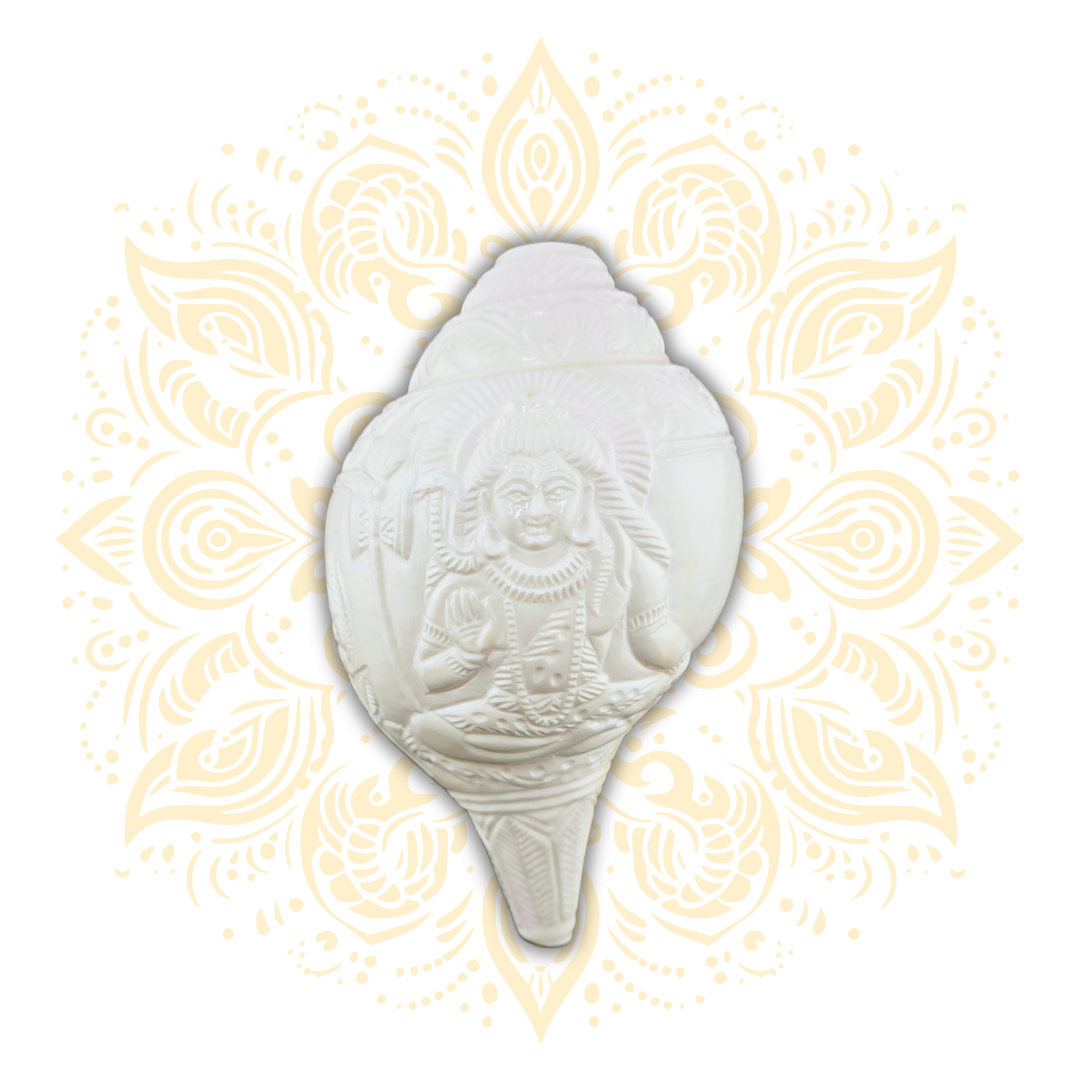 Carved Deity Blowing Conch