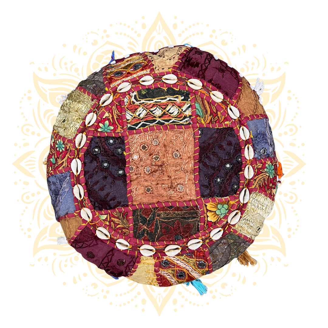 Meditiation Cushion w/ Cowrie Shell Accents