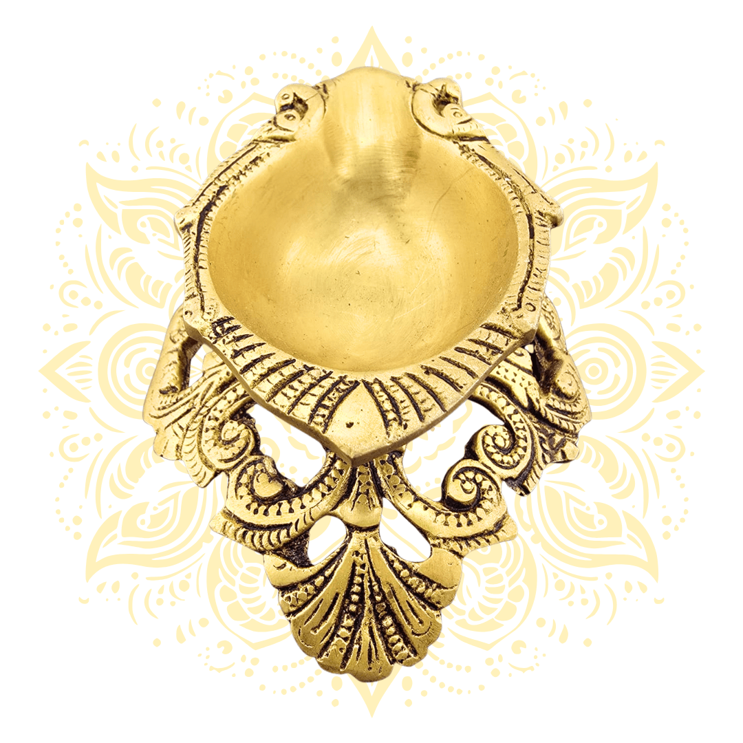 Brass Flower Diya Oil Lamp 5" - Matchless Gifts