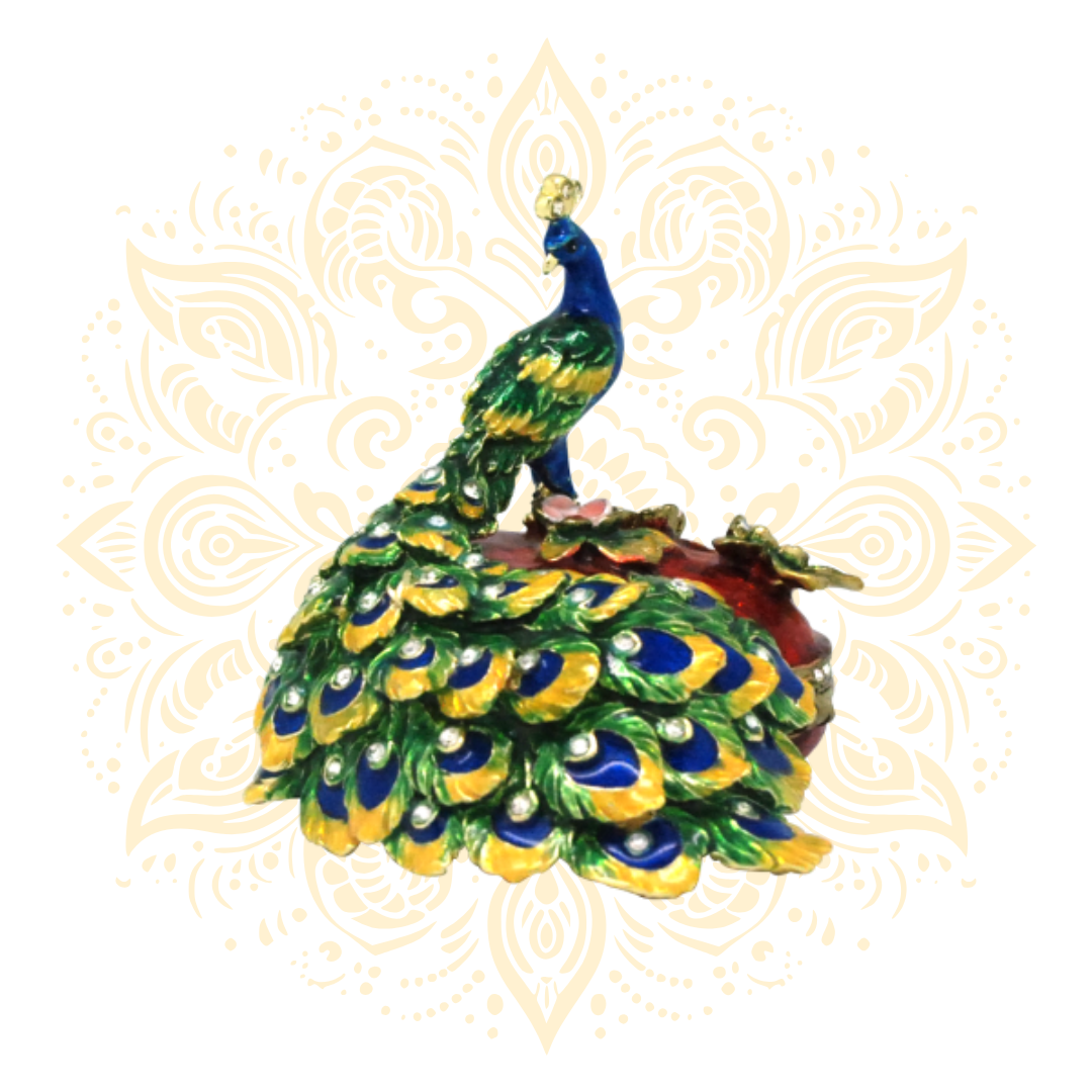 Peacock on Heart Box Red Trinket Box - Matchless Gifts3