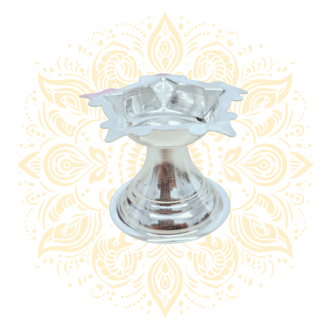 Silver Star Diya 2" x 1.5" 11 Grams - Matchless Gifts