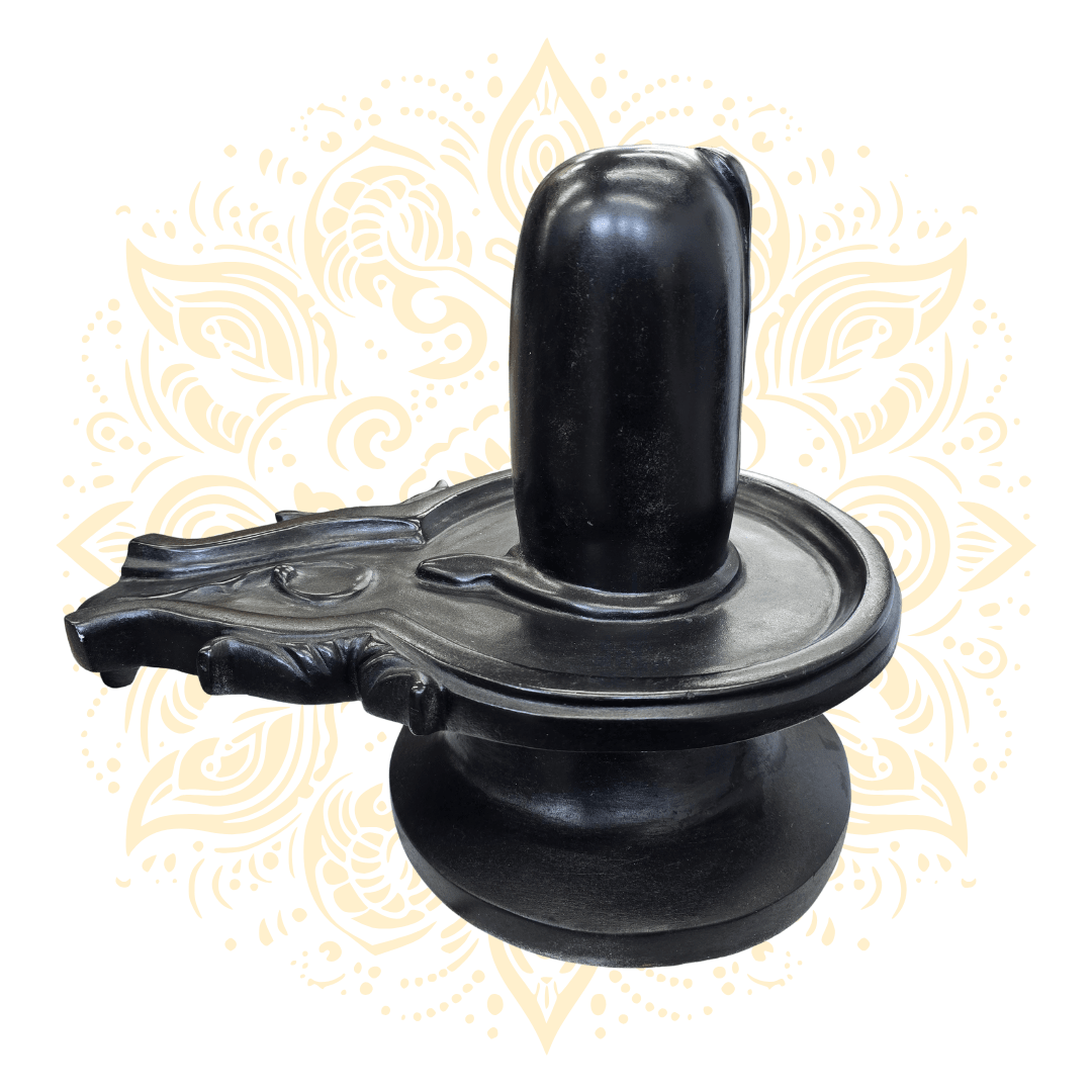 Large Black Stone Shiva Lingam w/ Yoni Base - Matchless Gifts1