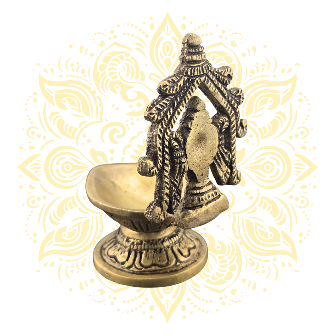 Brass Shank Chakra Deepak 3.5"