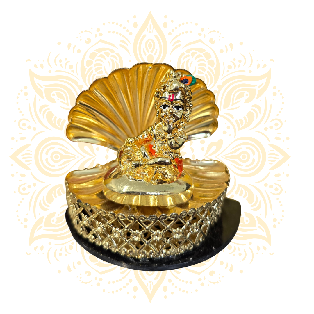 Golden Bal Gopal on Shell Base 3"
