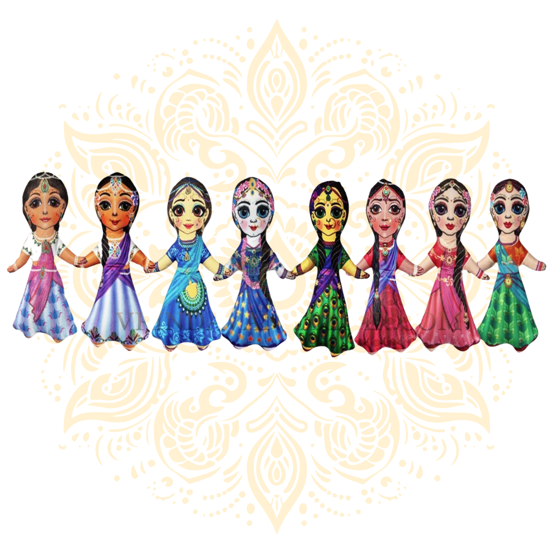 Ashta Sakhis Plush Doll Set 7" - Matchless Gifts4