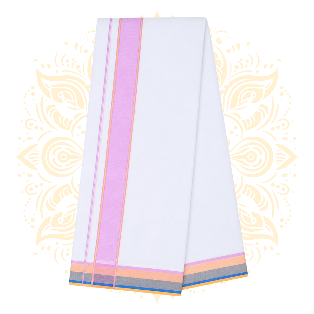 Rich 100% Cotton Dhoti & Chadar Set 10 x 6 - Matchless Gifts2
