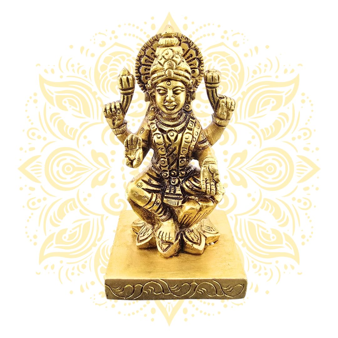 4" Saraswati, Ganesha and Lakshmi In Brass