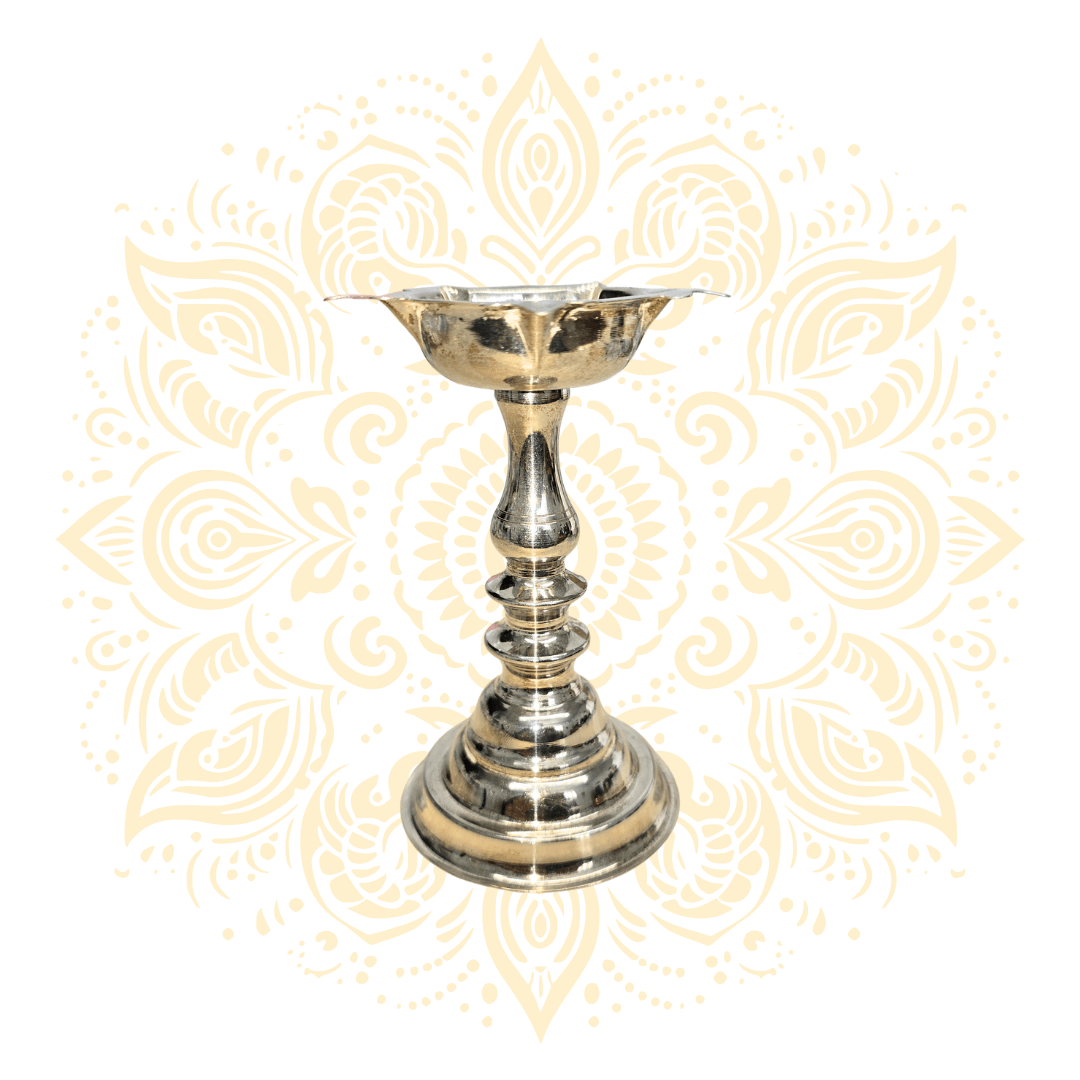 925 Sterling Silver Tall Oil Lamp (Diya) - Matchless Gifts