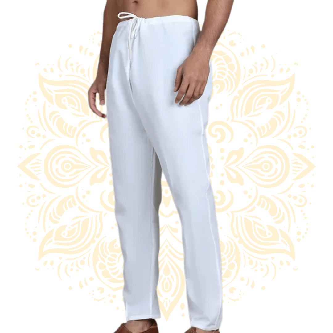 White Men's Trousers | Traditional Comfortable Pants - Matchless Gifts