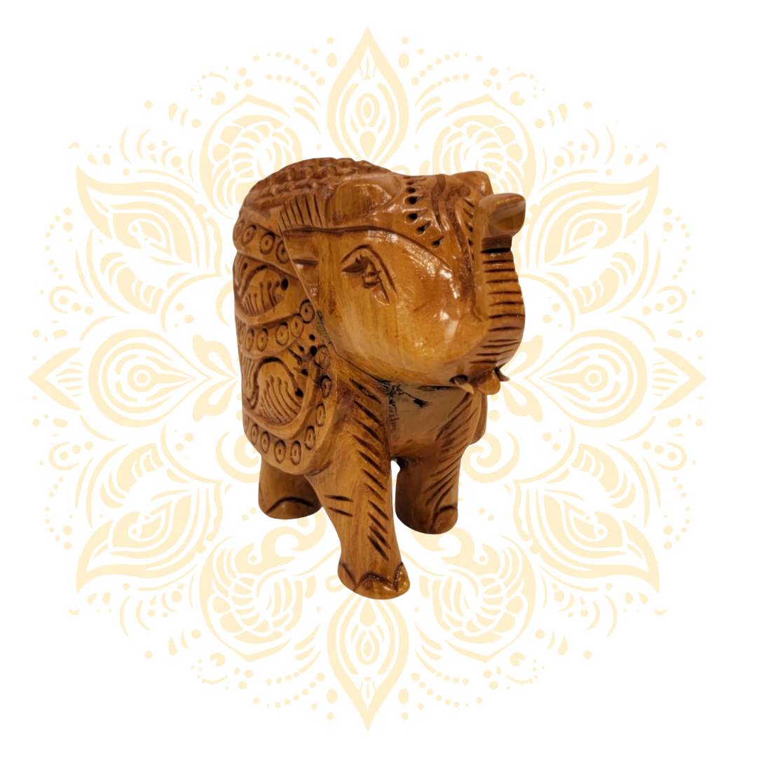 Hand Carved Wooden Elephant | Assorted Traditional Indian Elephant Figurine - Matchless Gifts3