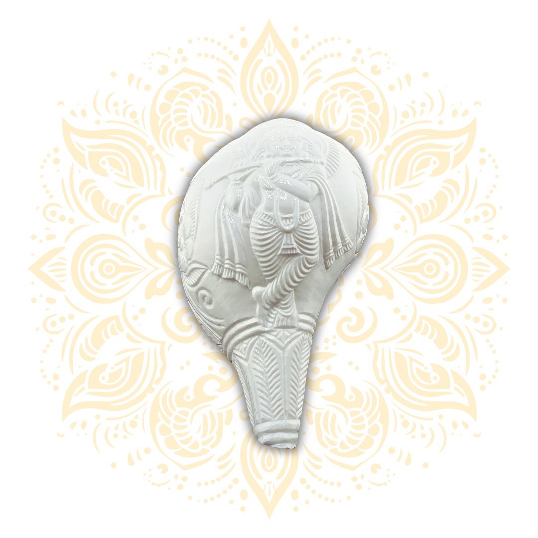 Carved Deity Blowing Conch