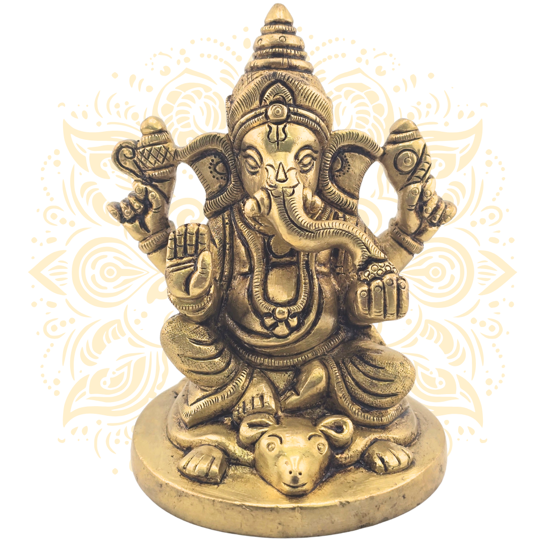 Brass Ganesh Statue 4”