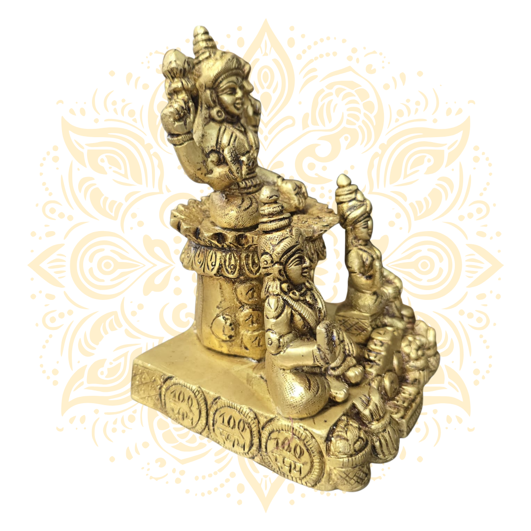Brass Kubera Lakshmi Statue 6