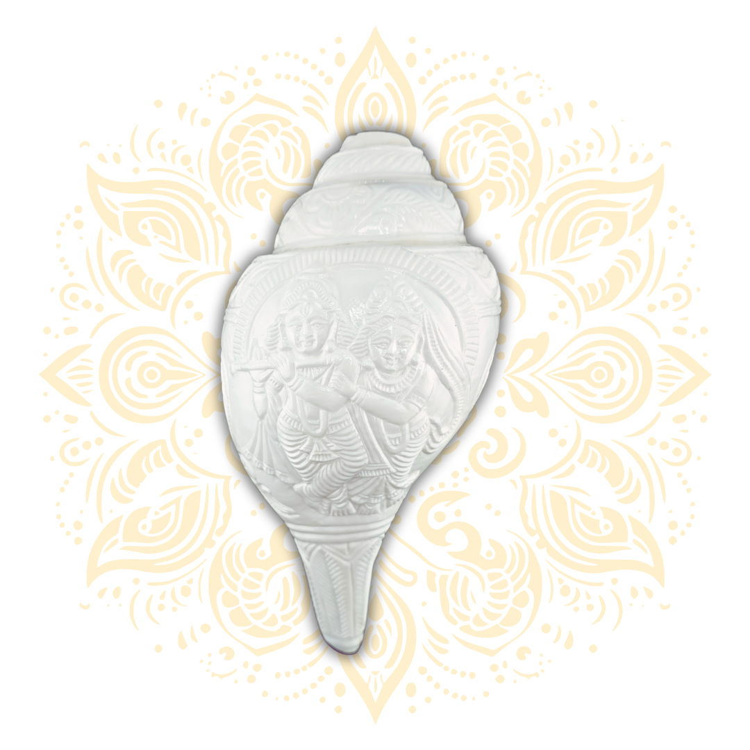 Carved Deity Blowing Conch