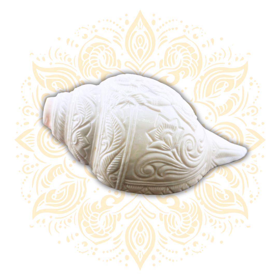 Carved Deity Blowing Conch