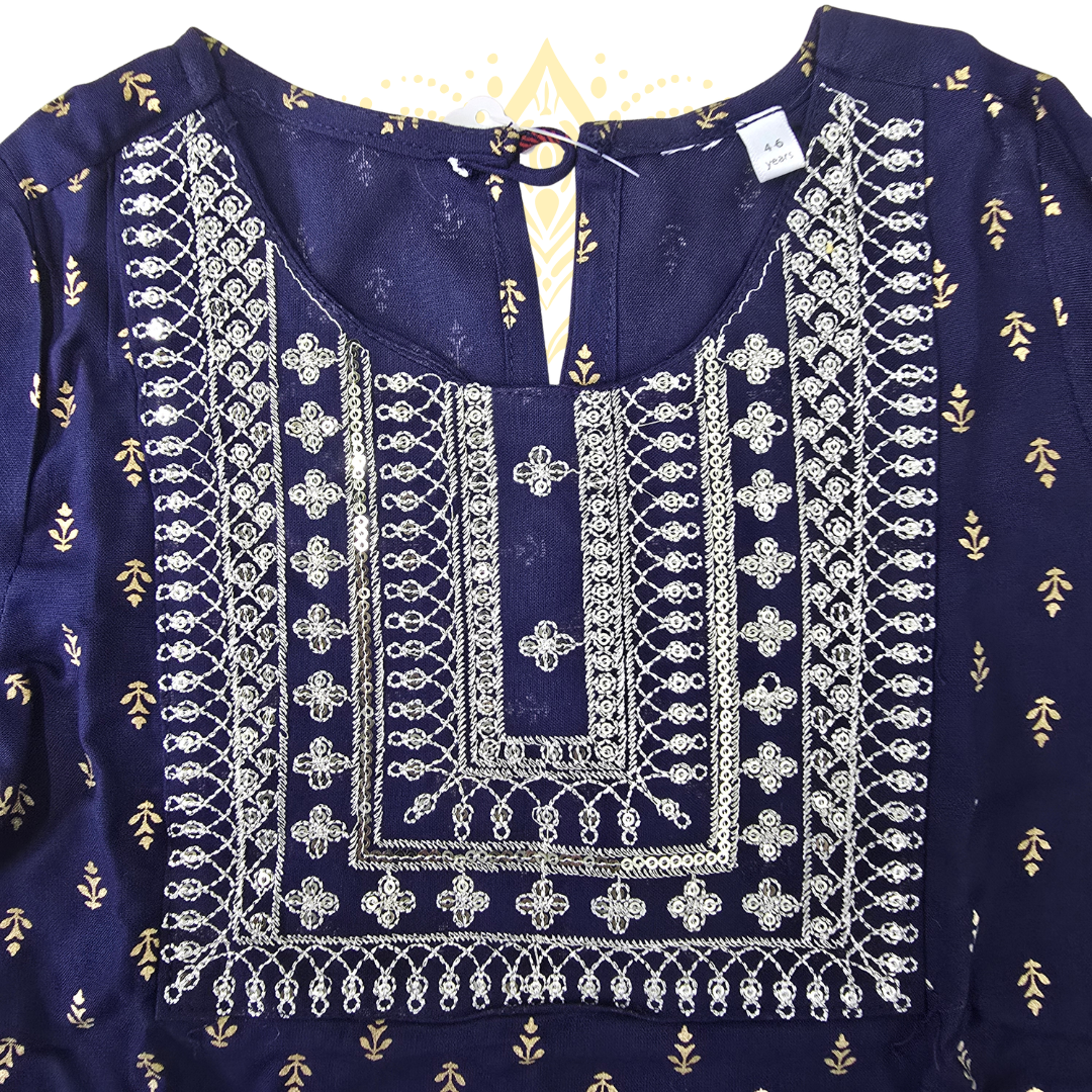 Girls’ Traditional Cotton Kurti Set w/ Chadar