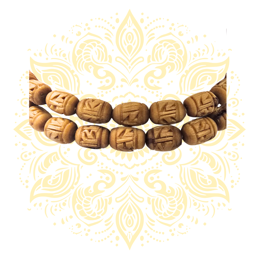 Engraved Tulsi Kanthi Mala – 2 Rounds, 27.5"