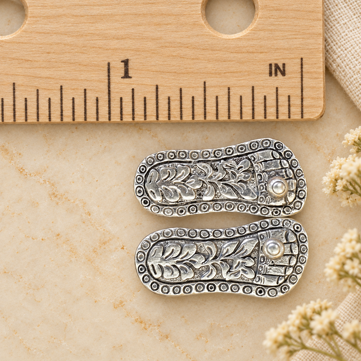925 Sterling Silver Charan Paduka - 3 Sizes
