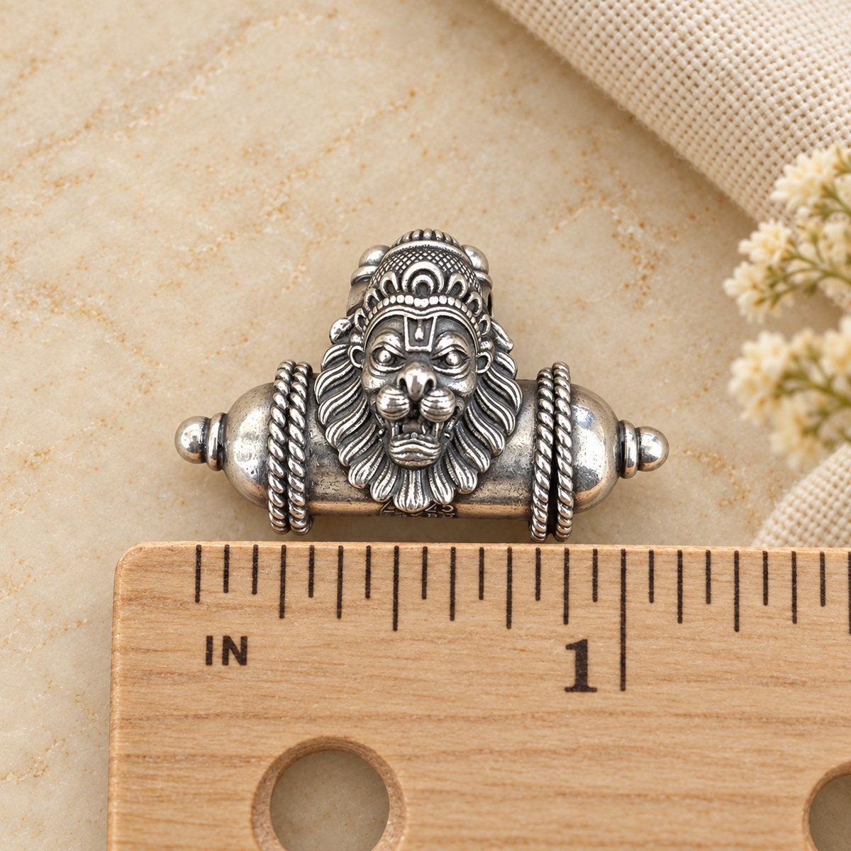 925 Sterling Silver Narasimha Kavach Head – Two Sizes