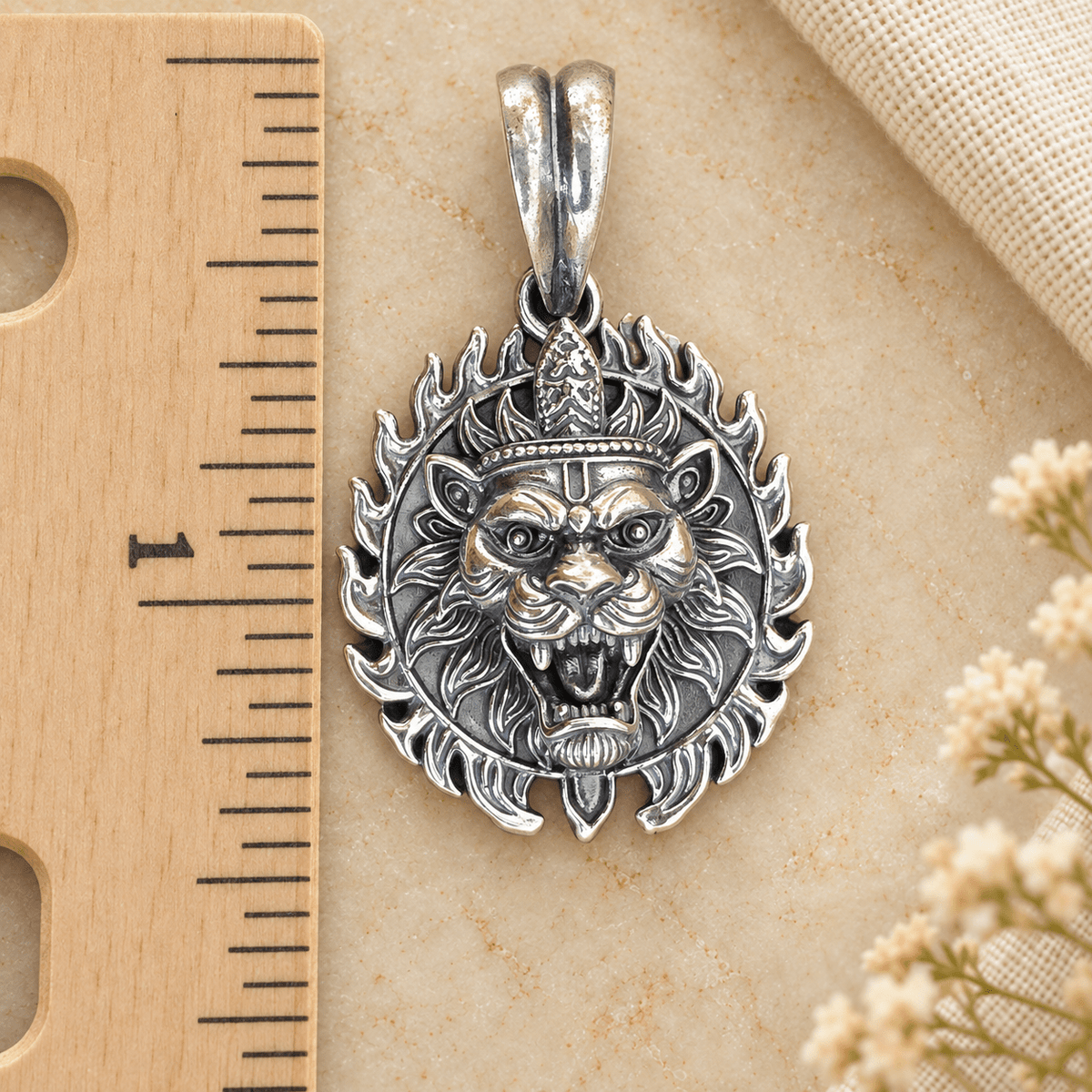 925 Sterling Silver Ugra Narasimha Pendant - Matchless Gifts