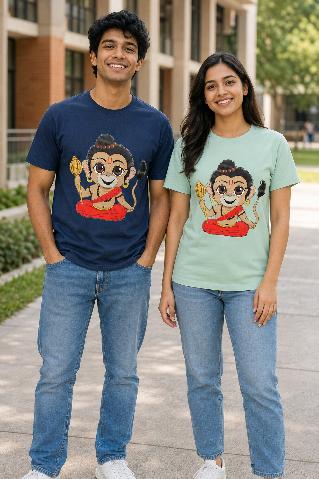 Baby Hanuman Graphic Unisex Cotton T-Shirt