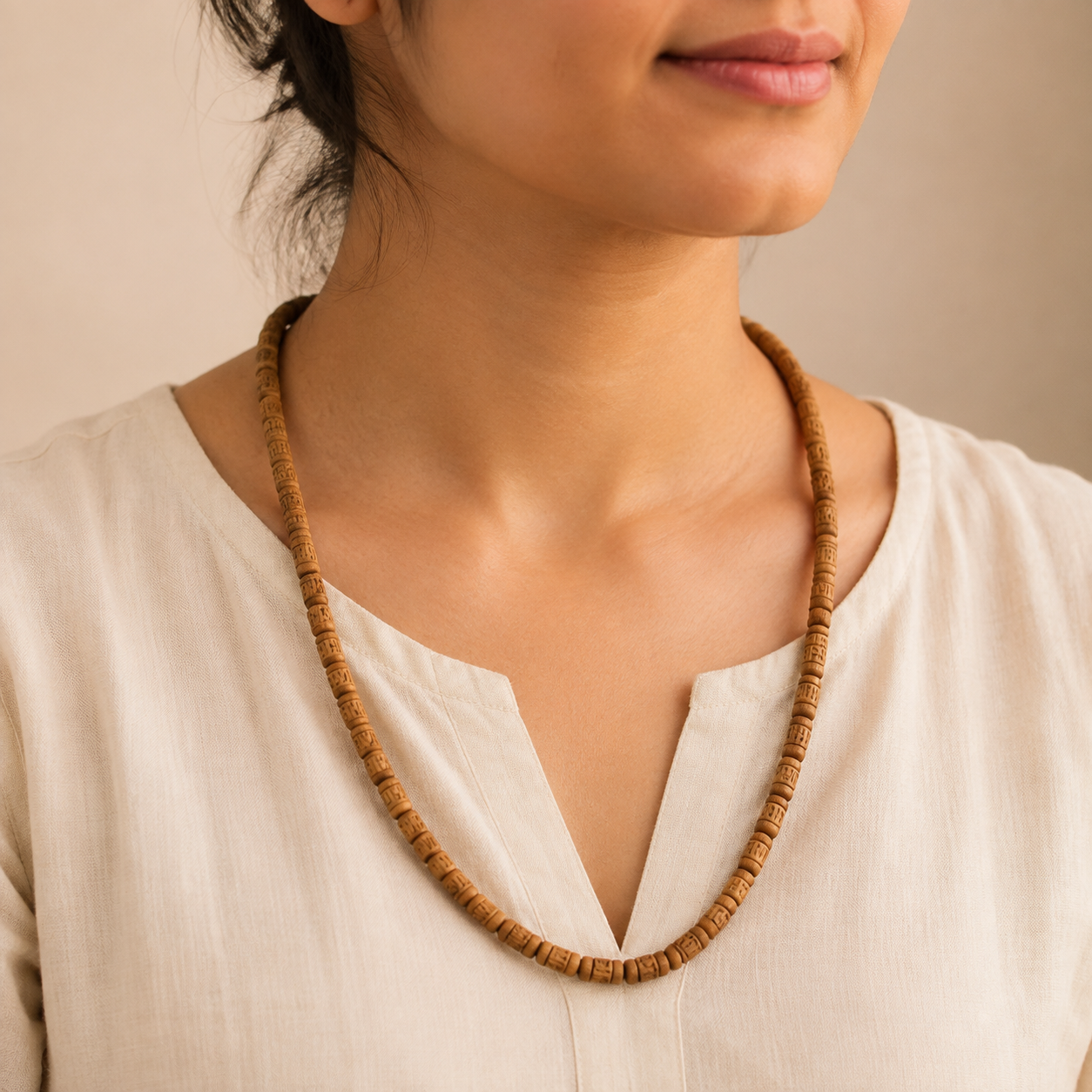 Engraved Tulsi Kanthi Mala – 20" 1 Round