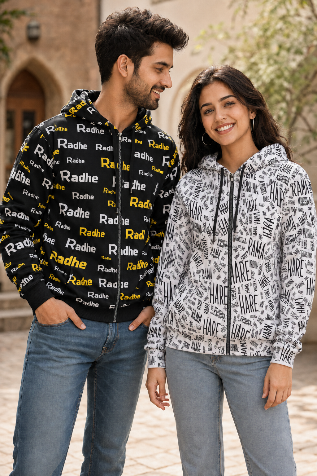 Unisex Mantra Print Full-Zip Hoodie