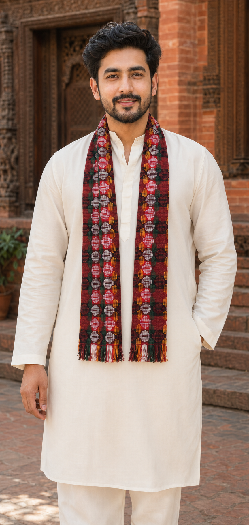 Traditional Nepali Woven Scarf 55" x 5.5"