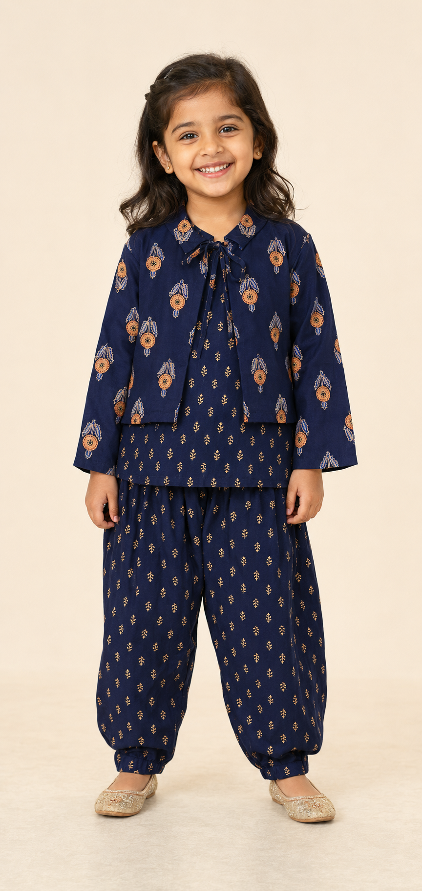 Girls’ 3-Piece Cotton Balloon Pant Set