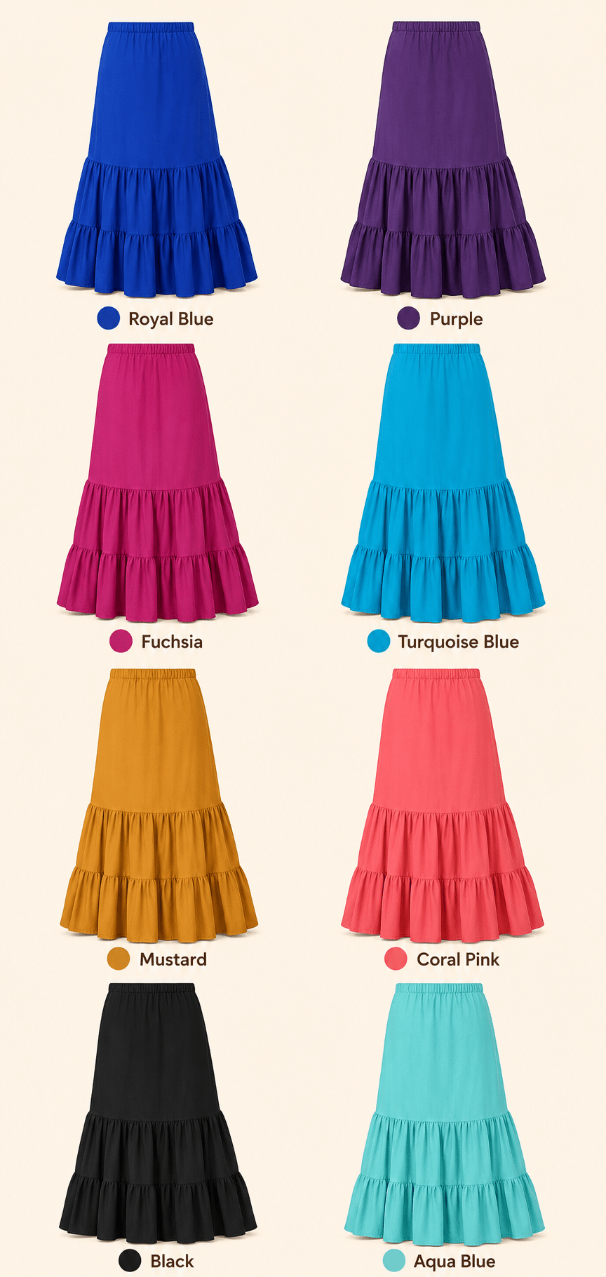 100% Cotton 2-Tier Saree Petticoat | 5-Meter Sweep - Matchless Gifts2